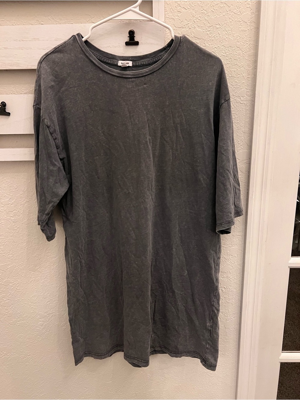 Garage Vintage Wash Oversized T-Shirt Dress Gray | Women’s XS (Oversized Fit)